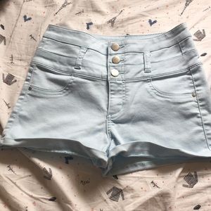 Light blue high waisted shorts